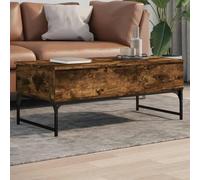 WKIEQACO Tavolino da salotto in rovere fumé 100x50x40 cm in legno ingegnerizzato e metalloTavoli d'accento tavolini tavolini