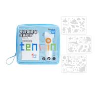 Wkldjf 12 colori spruzzatore elettrico penna set include 12 pennarelli colorati 3 stencil pittura per bambini studenti arte pittura progetto