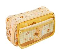 Wkldjf Astuccio portapenne grande ad alta capacità, con cerniera, per scuola, ufficio, viaggi, Giallo, 9.36x4.68in