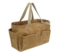 Wkldjf Borsa da campeggio in tela resistente per cucinare all'aperto, pentole da campeggio di grande capacità con maniglia per il trasporto, Kaki