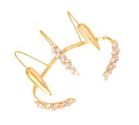 Wkldjf Braccialetto rigido in rame leggero con montatura a griffe con strass scintillanti, per un comodo uso quotidiano, Misura unica, come descritto