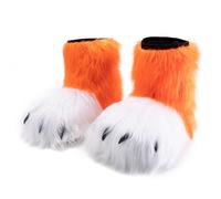 Wkldjf Calzature realistiche per cosplayer e attori di scena, comode pellicce finte per piedi di animali, D, Taglia unica