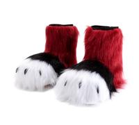 Wkldjf Calzature realistiche per cosplayer e attori di scena, comode pellicce finte per piedi di animali, Porpora, Taglia unica