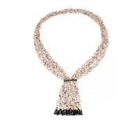 Wkldjf Collana artigianale etnica multistrato con perline e cristalli nappe per un uso versatile collo, One Size, come descritto, come descritto