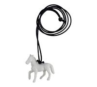 Wkldjf Collana lunga versatile con ciondolo a forma di cavallo in acrilico vivace su corda in pelle morbida per vari abiti regalo di compleanno, One Size, come descritto, come descritto