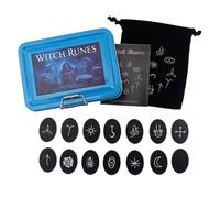 Wkldjf Nordics Styles, set di pietre runiche tradizionali in legno, per pratiche mistiche e decorazioni per la casa, in legno