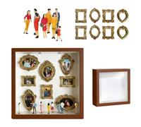 Wkldjf Personalizza la visualizzazione della memoria Musei Silhouetted Box Craft Set con cornice d'oro per celebrare momenti speciali Home Art Personalizza foto ombre scatola