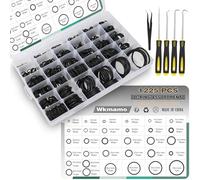 Wkmamo 1225 PCS 32 Misure Kit Assortimento O Ring in Gomma Nitrilica, Kit Oring Metrico - Realizzato in gomma nitrilica, con quattro ganci per l'estrazione del paraolio e una pinzetta