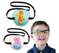 WKRTDY 2pcs Bende Mediche per Occhio Regolabili e Elastiche, per Occhi Pigri e Strabismo, Patch 3D Regolabili Cinghia, per l'occhio Destro o Sinistro, per Bambini