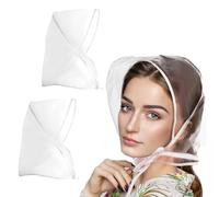 WKRTDY 2pcs Cappello Pioggia Parasole Trasparente, Impermeabili e riutilizzabili, Impermeabile Antipioggia Donna, Protezione Ideale per Acconciatura & Viso, Proteggi la Tua acconciatura con Stile!