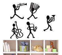 WKRTDY Adesivo da parete a tema musicale per soggiorno, con strisce nere per un'atmosfera moderna e minimal, Ideale anche per camera da letto, Decorazione murale autentica e di design in 5 pezzi