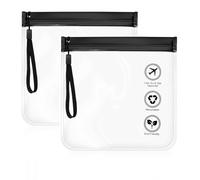 WKRTDY Buste Viaggio per Liquidi, 2 Pezzi 20x20cm Trasparenti Richiudibili, Ideali per Aereo e Trucco Portatile, per trasparenti e convenienti, Vacanze in Viaggio Facili e Comode!