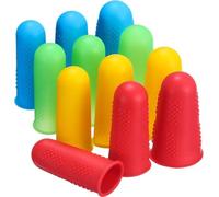 WKRTDY Set da 12 Protezioni per Dita in Silicone, Tappi in Gomma Colorata per Lavori di Cucito, Scrittura e Utilizzo di Colla a Caldo - Adesivi alla Resina di Cera, per Una Protezione Completa