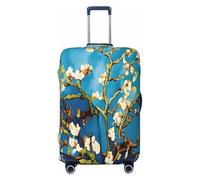 WKSZCYHLKL Copertura elastica per valigie con stampa di fiori di mandorlo, Nero , S