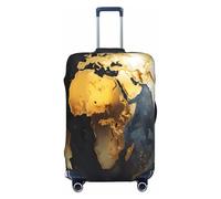WKSZCYHLKL Copertura per valigie con stampa astratta del globo del mondo per valigie elastiche, Nero , S