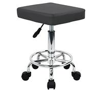 WKWKER Square Rolling Salon Sgabello girevole regolabile Beauty Sgabello Sedia per cucina Lab SPA Home Office Massaggio Sgabello (grigio)