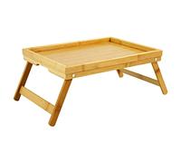 WKWKER Vassoi Di Bambù Con Gambe Pieghevoli Vassoio Da Letto Portatile Tavola Per Spuntini Vassoio Di Servizio (Naturale)