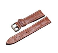 WKWPYCYUH 2 pezzi di cinturino in pelle vitello serie braccialetto cinghiale 14 mm 18 20 22 Cinturino per orologio(Brown white line,14mm)