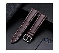 WKWPYCYUH 2 Pieciolfskin in vera pelle orologio in morbido materiale Band Quality Business Sostituire il cinturino da polso 18mm 20mm 22mm 24mm Cinturino per orologio(Brown White Line,Petite)