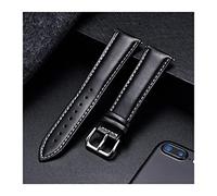 WKWPYCYUH 2 Pieciolfskin in vera pelle orologio in morbido materiale Band Quality Business Sostituire il cinturino da polso 18mm 20mm 22mm 24mm Cinturino per orologio(Black White Line,Petite)