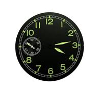 WKWPYCYUH 38.9mm Quadrante nero Numeri verdi luminosi + Guarda le mani in forma Avvolgimento a mano 6497 ST36. Guarda il movimento Quadrante dell'orologio(No 2)