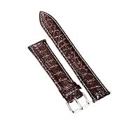 WKWPYCYUH Cinturino for cinturino in pelle morbida in 16 18 20 22 24 mm casual Cinturino per orologio(Brown White Line,Petite)