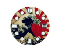 WKWPYCYUH Guarda il quadrante Accessori letterali Wave Wave Sea Modificato 28.5mm Movimento automatico unico, Assemblea luminosa NH35 / MH36. Quadrante dell'orologio