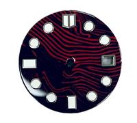 WKWPYCYUH Guarda il quadrante NH35 / MH36. Accessori di testo Modificato 28,5 mm Unico Movimento automatico, Rosso luminoso Assembly Rosso Kit di strumenti per la riparazione degli orologi
