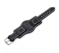 WKWPYCYUH Polsino in pelle cinturino da 22 mm for 24 for cuscino tuta polso rosso giallo Cinturino per orologio(Noir,20mm)