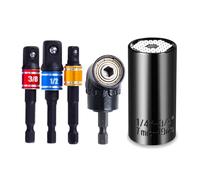 WKWPYCYUH Set di strumenti for chiavi a bussola universali e 3 pezzi di estensione dell'adattatore for presa del driver del grado di impatto Cacciavite ad angolo retto da 105 gradi Set di chiavi a man