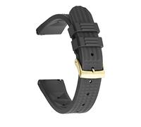 WKWPYCYUH Viton Strap Waffle Cinturino da 20mm 22mm Immersioni Braccialetto impermeabile Polso Accessorio polso Sostituzione Cinturino per orologio(Black Gold,22mm)