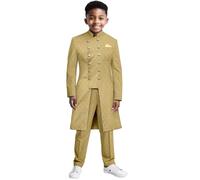 WKZSXXMJ Abiti Formali Slim Fit per Ragazzi Africani Giacca Doppiopetto e Pantaloni Set 2 Pezzi Matrimonio, Ballo Scolastico, Smoking(Beige,S)