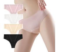 WKZSXXMJ Tanga Senza Cuciture con Copricostume Intimo Elasticizzato da Donna per L'allenamento, Invisibile Anti Camels Cover Nessun Segno sul Cavallo, 4 Pezzi(XL)