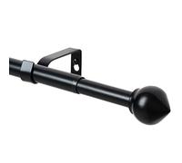 WL.Rocaille Asta per tenda nera con testa a cipolla, regolabile, da 76 a 200 cm, estensibile in metallo, retrattile, da 76 cm a 200 cm, per soggiorno, cucina, camera, camera da letto e bagno