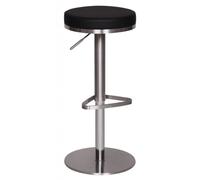 WL1.293 - Sgabello da bar in acciaio inox, altezza regolabile 57 - 82 cm, moderna girevole a 360°, con supporto, design sgabello da bistrò alto