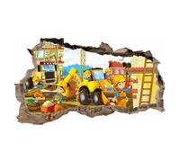 WL48 Adesivo Murale Buco Muro Cantiere 100x60cm Per Bambini Soggiorno Pellicola