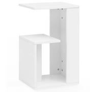 WL5.696 - Tavolino da appoggio, 35 x 29,5 x 60 cm, in legno bianco, design piccolo moderno, piccolo tavolo da soggiorno rettangolare, tavolino alto e sottile