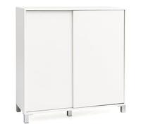 WL5.712 - Scarpiera in legno bianco, 100 x 108 x 37,5 cm, design grande, 20 paia di scarpe, scarpiera