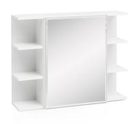 WL5.754 - Armadio pensile a specchio, 80 x 64,5 x 20 cm, in truciolato, moderno, design a scomparsa | Armadio con specchio | Armadio da bagno in legno