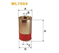 WL7004 FILTRO OLIO PER Mercedes T1/TN Furgonato 410 D 70 KW 95 CV