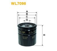 WL7098 FILTRO OLIO PER Opel Kadett C Coup 2.0 E Rallye 81 KW 110 CV
