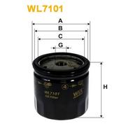 WL7101 FILTRO OLIO PER Citron 2 CV AKZ Cass/Furg/Prom 0.6 20 KW 27 CV