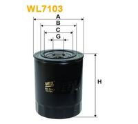 WL7103 FILTRO OLIO PER Mitsubishi L300/Delica II Autobus L02P LO3P/G 2.3 D 50 KW
