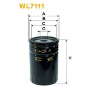 WL7111 FILTRO OLIO PER VW Transporter III Autobus 2.1 Syncro 64 KW 87 CV