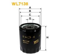 WL7138 FILTRO OLIO PER Autobianchi A 112 0.9 Junior 31 KW 42 CV