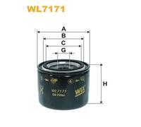 WL7171 FILTRO OLIO PER Kia Optima FSGDS6B 2.0 CVVT Hybrid 110 KW 150 CV