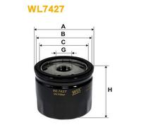Renault Cognac Filtro olio WL7427 per Renault Megane III Combi Van KZ0/1 1.5 dCi 66 kW 90 CV