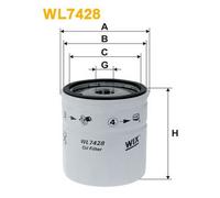 WIX FILTERS filtro olio WL7428 avvitamento diametro 76,5 altezza 86 mm