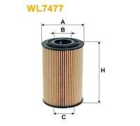 WL7477 FILTRO OLIO PER Kia Carens IV 1.7 CRDi 104 KW 141 CV