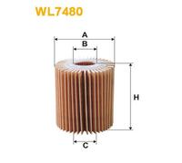 WIX FILTERS filtro olio WL7480 cartuccia diametro 70 altezza 82 mm